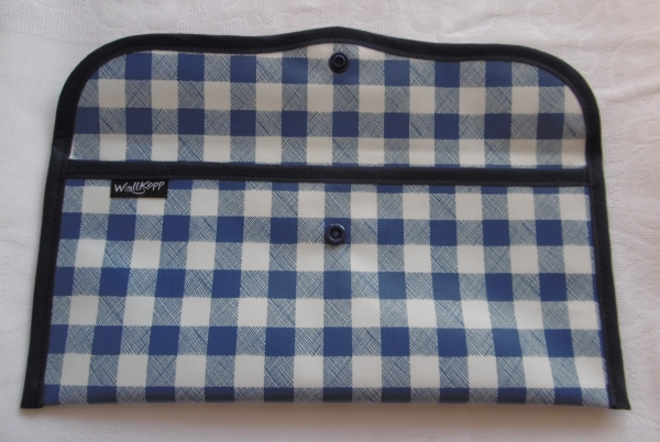 Cutlery bag checked dark blue white-